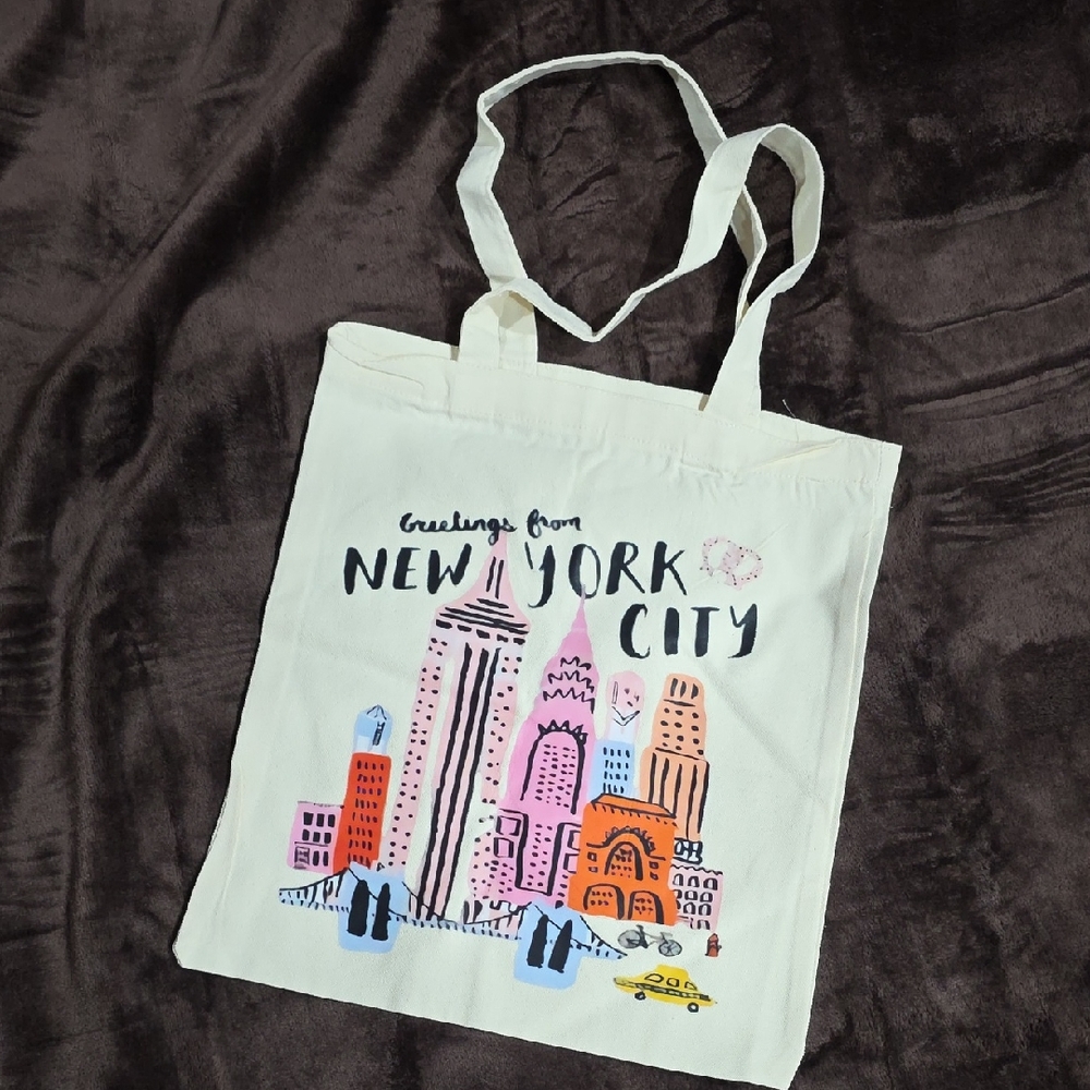 New York City Canvas Tote Bag - White